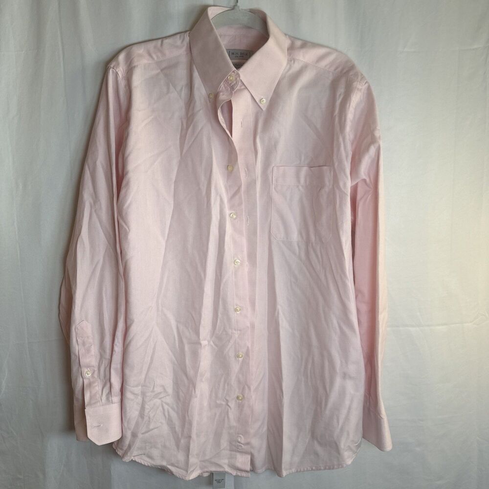 W.H Belk Luxury Collection Men’s Pink Long Sleeve Dress Shirt Size 15 1/2 34/35
